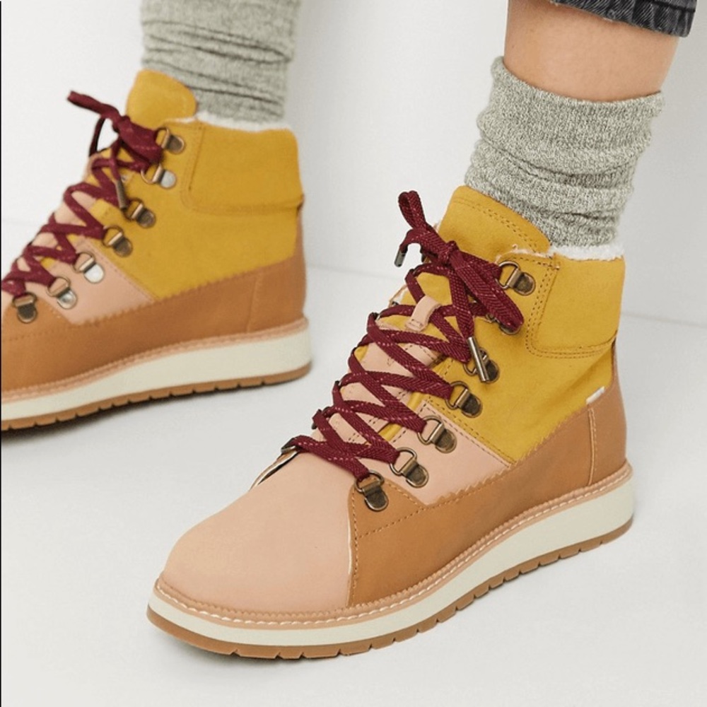 Mesa Faux Fur Lace Up Hiking Boots